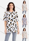 Wholesale Women's Casual Allover Print Round Neck Short Sleeve Tunic 3705# - Liuhuamall