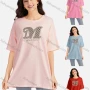 Wholesale Women's Casual Letter Round Neck Short Sleeve Tunic 3506# preview