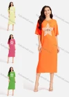 Wholesale Women's Casual Star Short Sleeve Crew Neck Split Side Dress EG-3486# - Liuhuamall