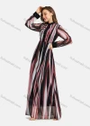 Wholesale Women's Casual Stand Collar Long Sleeve Button Closure Allover Print Floor Length Dress - Liuhuamall