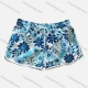 Wholesale Women's Vacation Contrast Floral Print Drawstring Beach Shorts 1# Clothing Wholesale Market Liuhua