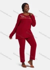 Wholesale Women's Vintage Lounge Long Sleeve Button Front Embroidery Pattern Top & Pant Pajamas Sets - Liuhuamall