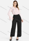 Wholesale Women's Casual Plain Trumpet Sleeve Button Front Blouse - Liuhuamall