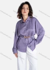 Wholesale Women's Casual Floral Printl Long Sleeve Button Down Shirt With Belt V2842# - Liuhuamall