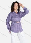 Wholesale Women's Casual Floral Printl Long Sleeve Button Down Shirt With Belt V2842# - Liuhuamall