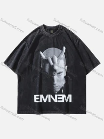 Wholesale Men's Fashion Hip Hop Oversized Crew Neck Short Sleeve Wash Distressed Graphic T-shirt 811#, LIUHUA CLOTHING WHOLESALE