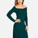 Women's Casual Off Shoulder Long Sleeve Ruched Ruffle Hem Layered Dress 2201# C651# Clothing Wholesale Market -LIUHUA