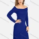 Wholesale Women's Casual Off Shoulder Long Sleeve Ruched Ruffle Hem Layered Dress 2201# C652# Clothing Wholesale Market Liuhua