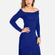 Women's Casual Off Shoulder Long Sleeve Ruched Ruffle Hem Layered Dress 2201# C652# Clothing Wholesale Market -LIUHUA