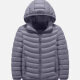Kids Casual Hooded Long Sleeve Zipper Pocket Thermal Puffer Jacket Gray Clothing Wholesale Market -LIUHUA