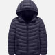 Kids Casual Hooded Long Sleeve Zipper Pocket Thermal Puffer Jacket Navy Clothing Wholesale Market -LIUHUA