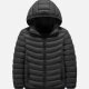 Kids Casual Hooded Long Sleeve Zipper Pocket Thermal Puffer Jacket Black Clothing Wholesale Market -LIUHUA