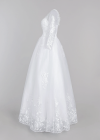 Wholesale Women's Glamorous V Neck Rhinestone Embroidery Corset Bodice Classic Tulle Wedding Dress - Liuhuamall