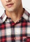Wholesale Men's 100% Cotton Regular Fit Long Sleeve Pocket Plaid Print Casual Shirt - Liuhuamall