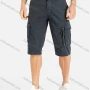 Wholesale Men's Casual Flap Pocket Zip Decor Plain Cargo Shorts 1701# preview