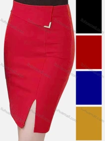 Wholesale Women's Casual Plain Elastic Waist Slit Side Pencil Skirt, LIUHUA CLOTHING WHOLESALE