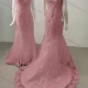 Wholesale Women's Glamorous Sweetheart Cap Sleeeve Sequin Lace Up Back Appliques Floor Length Wedding Dress 1030# Pale Violet Red Clothing Wholesale Market Liuhua