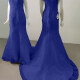 Women's Glamorous Off Shoulder Sequin Lace Up Back Appliques Mermaid Hem Floor Length Wedding Dress 5017# Medium Blue Clothing Wholesale Market -LIUHUA