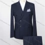 Wholesale Men's Business Striped Double Breasted Flap Pockets Blazer & Suit Pants 2-Piece Suit Sets GF220310# preview