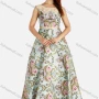 Wholesale Women's Elegant Round Neck Sleeveless Pearl A Line Belted Evening Dress preview