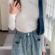 Wholesale Women's Casual Turtleneck Long Sleeve Plain Knit Blouse 9001# White Clothing Wholesale Market Liuhua