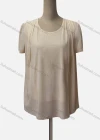 Wholesale Women's Casual Crew Neck Short Sleeve Ruched Blouse - Liuhuamall