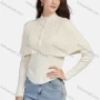 Wholesale Women's Casual V Neck Long Sleeve Ribbed Knit Top 2 Piece Set 1202# preview