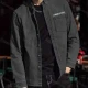 Wholesale Men's Casual Plain Letter Print Patch Pocket Button Down Long Sleeve Denim Jacket Black 65% Elatsic Cotton Clothing Wholesale Market Liuhua