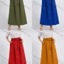 Wholesale Women's Casual Button Decor A-Line Plain Maxi Skirt With Belt preview