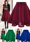 Wholesale Women's Casual High Waist Ruffle Hem Hollow Out Skirts - Liuhuamall