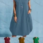Wholesale Women's Casual Round Neck Short Sleeve Plain Short Dress preview