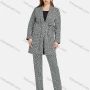 Wholesale Women's Casual Lapel Tie Front Greek Key Patch Pockets Cardigan 2-piece Set preview