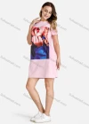 Wholesale Women's Casual Short Sleeve Round Neck Graphic Tee Dress - Liuhuamall