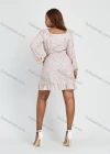 Wholesale Women's Casual Allover Floral Print Long Sleeve High Waist Short Dress - Liuhuamall
