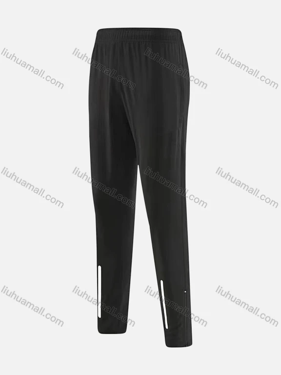 Wholesale Men's Sporty Plain Elastic Waist Quick Dry Breathable Zipper Hem Pants