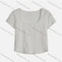 Wholesale Women's Casual Plain U Neck Short Sleeve Crop Tops 1048# preview