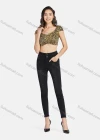 Wholesale Women's Leopard Print Sexy Sweatheart Short Sleeve Crop Top - Liuhuamall