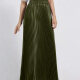 Women's Elegant Satin Plain Pleated Maxi Skirt 47# Clothing Wholesale Market -LIUHUA