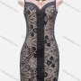 Wholesale Women's Guipure Lace Round Neck Zip Back Bodycon Sheer Mesh Short Tank Dress preview