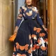 Wholesale Women's Casual Short Sleeve Crew Neck Top & Pleated Skirt Set Dark Blue Clothing Wholesale Market Liuhua