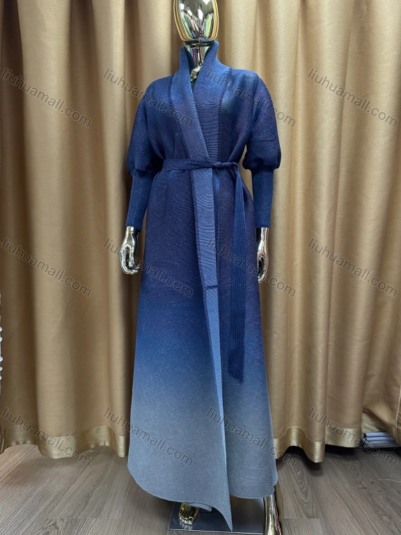 Wholesale Women's Casual Bishop Sleeve Splicing Ombre Long Cardigan