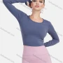 Wholesale Women's Sporty Plain Crew Neck Long Sleeve Training Crop Top preview