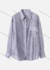Wholesale Women's Casual Plain Long Sleeve Flap Pocket Shirt - Liuhuamall