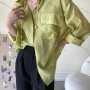 Wholesale Women's Casual Plain Long Sleeve Flap Pocket Shirt preview