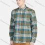 Wholesale Men's Casual Collared Long Sleeve Button Down Plaid Shirt 7-321# preview