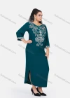 Wholesale Women's African Embroidery Robe 3/4 Sleeve Split Side Curved Hem Maxi Dress - Liuhuamall