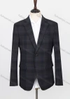 Wholesale Men's Formal Lapel Long Sleeve Single Breasted Flap Pockets Plaid Print Blazer Jackets X21726-1001# - Liuhuamall