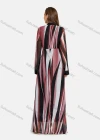 Wholesale Women's Casual Stand Collar Long Sleeve Button Closure Allover Print Floor Length Dress - Liuhuamall