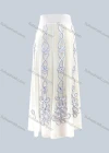 Wholesale Women's Vintage Gold Thread Embroidery Chiffon Maxi Skirt - Liuhuamall