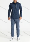 Wholesale Men's Athletic Letter Graphic Quarter Zip Long Sleeve Collared Tops 0998# - Liuhuamall